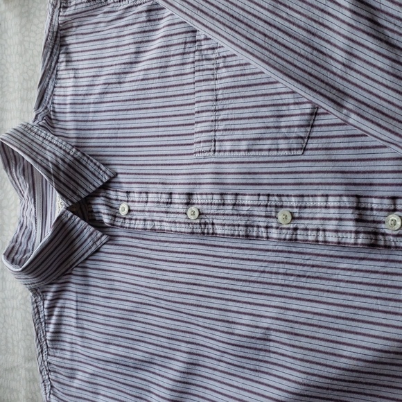 Men's Aeropostale White Striped Long Sleeve Button-up Shirt Size M - NWOT - Picture 4 of 12